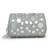   tipify metallic silver geometric mirror embellished clutch