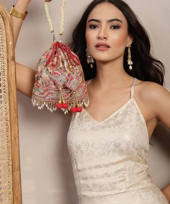  jashn edit beige faux silk floral printed potli 2
