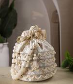   jashn edit ivory faux silk scallop embellised potli