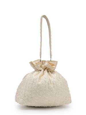  noor edit ivory faux silk botanical embroidered potli 5