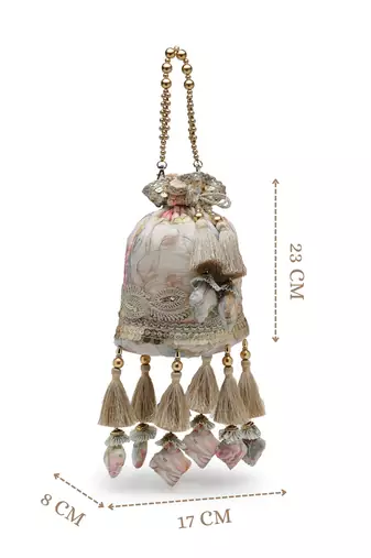   jashn edit ivory organza silk watercolor printed potli