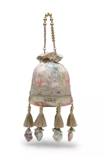   jashn edit ivory organza silk watercolor printed potli