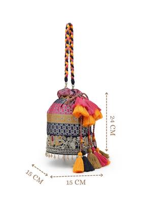  jashn edit rani pink faux silk floral brocade potli 4
