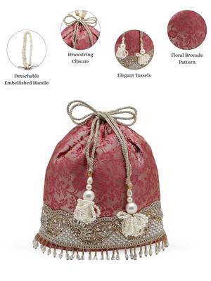  jashn edit rani pink faux silk floral jacquard potli 3