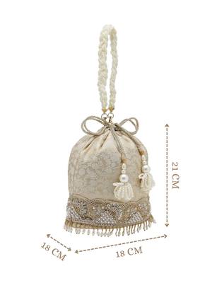  jashn edit champagne faux silk floral jacquard potli 4