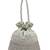   dangle mint green faux silk floral embroidered potli