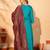 Women's Gorgeous Embroidery Work Silk Slub Fabric Flared Kurta Pant and Dupatta Set