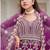 Purple heavy net long anarkali suit semi stitched collection