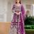 Purple heavy net long anarkali suit semi stitched collection