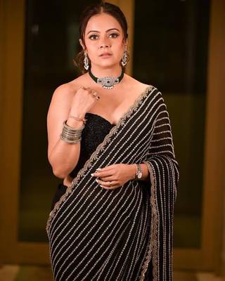 Black Color Embroidery And Sequence Work Georgette Saree 3