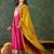 Women's Beautiful Embroidery Work Vichitra Silk Fabric Flared Anarkali Pant and Dupatta Set