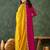Women's Beautiful Embroidery Work Vichitra Silk Fabric Flared Anarkali Pant and Dupatta Set