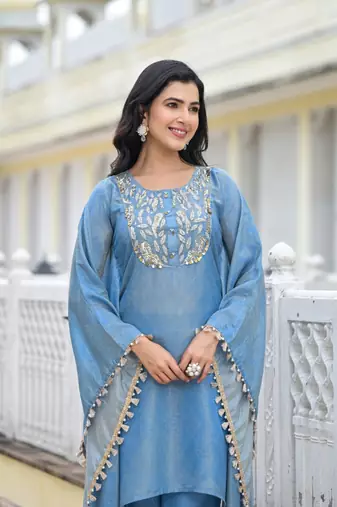 Heavy Shimmer Muslin Kaftan Set