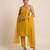 Mustard yellow embroidered silk kurta set