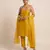 Mustard yellow embroidered silk kurta set