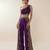 Purple embroidered silk co ord set