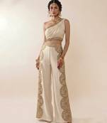 Ivory embroidered silk co ord set