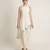 Off white embroidered raw silk co ord set