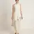 Off white embroidered raw silk co ord set