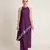 Purple embroidered raw silk co ord set