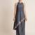 Grey embroidered raw silk co ord set
