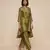 Olive green embroidered raw silk kurta set