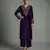 Purple embroidered velvet kurta set