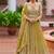 Lemon chinon silk semi stitched long kurti with lehega set