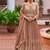 Peach chinon silk semi stitched long kurti with lehega set