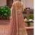 Peach chinon silk semi stitched long kurti with lehega set
