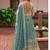 Sky blue chinon silk semi stitched long kurti with lehega set
