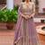 Light purple chinon silk semi stitched long kurti with lehega set