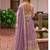 Light purple chinon silk semi stitched long kurti with lehega set
