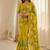 Lemon Viscose crunchy silk embroidered and diamond work saree