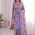 Lavender Viscose crunchy silk embroidered and diamond work saree