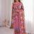 Peach Viscose crunchy silk embroidered and diamond work saree