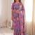 Pink Viscose crunchy silk embroidered and diamond work saree