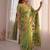 Light-green Viscose crunchy silk embroidered and diamond work saree