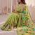 Light-green Viscose crunchy silk embroidered and diamond work saree