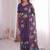 Purple Viscose crunchy silk embroidered and diamond work saree