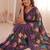 Purple Viscose crunchy silk embroidered and diamond work saree