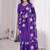 Purple Viscose crunchy silk embroidered and diamond work saree