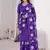 Purple Viscose crunchy silk embroidered and diamond work saree
