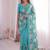 Aqua-blue Viscose crunchy silk embroidered and diamond work saree