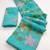 Aqua-blue Viscose crunchy silk embroidered and diamond work saree