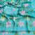 Aqua-blue Viscose crunchy silk embroidered and diamond work saree