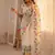White Viscose crunchy silk embroidered and diamond work saree