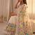 White Viscose crunchy silk embroidered and diamond work saree