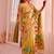Yellow Viscose crunchy silk embroidered and diamond work saree