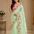 Light Green Color embroidery And Hand work Satin Saree